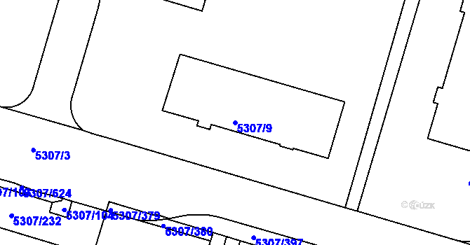 Parcela st. 5307/9 v KÚ Přerov, Katastrální mapa