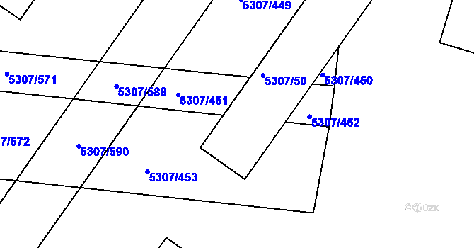 Parcela st. 5307/51 v KÚ Přerov, Katastrální mapa