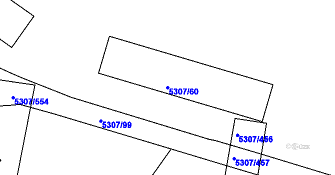 Parcela st. 5307/60 v KÚ Přerov, Katastrální mapa