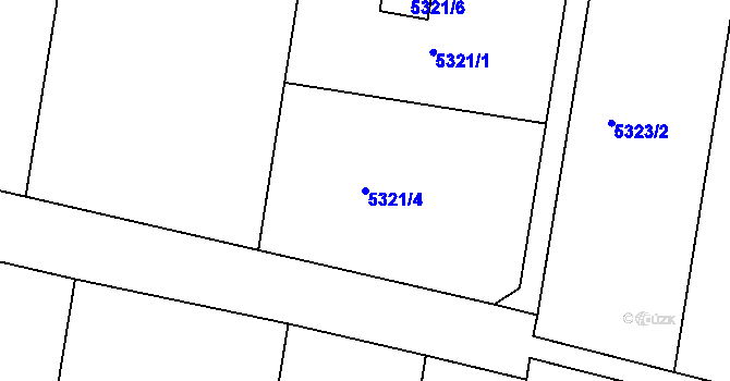 Parcela st. 5321/4 v KÚ Přerov, Katastrální mapa