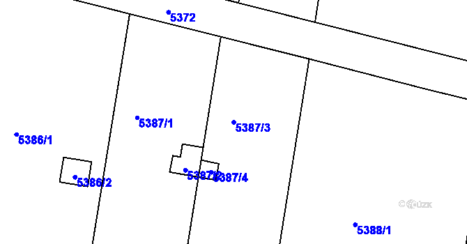 Parcela st. 5387/3 v KÚ Přerov, Katastrální mapa