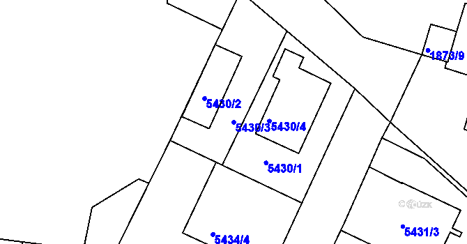 Parcela st. 5430/3 v KÚ Přerov, Katastrální mapa