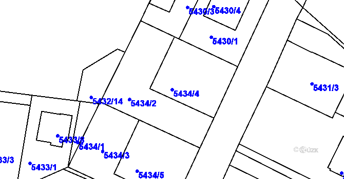 Parcela st. 5434/4 v KÚ Přerov, Katastrální mapa