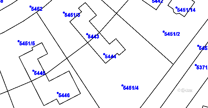 Parcela st. 5444 v KÚ Přerov, Katastrální mapa