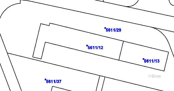 Parcela st. 5611/12 v KÚ Přerov, Katastrální mapa