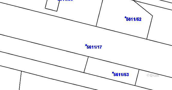 Parcela st. 5611/17 v KÚ Přerov, Katastrální mapa