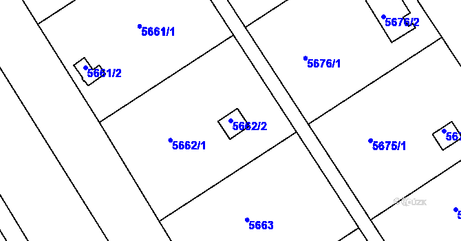 Parcela st. 5662/2 v KÚ Přerov, Katastrální mapa