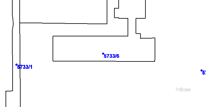 Parcela st. 5733/6 v KÚ Přerov, Katastrální mapa
