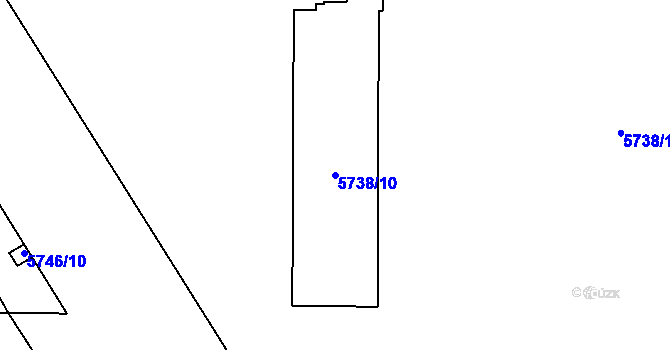 Parcela st. 5738/10 v KÚ Přerov, Katastrální mapa