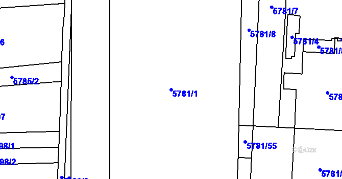 Parcela st. 5781/1 v KÚ Přerov, Katastrální mapa