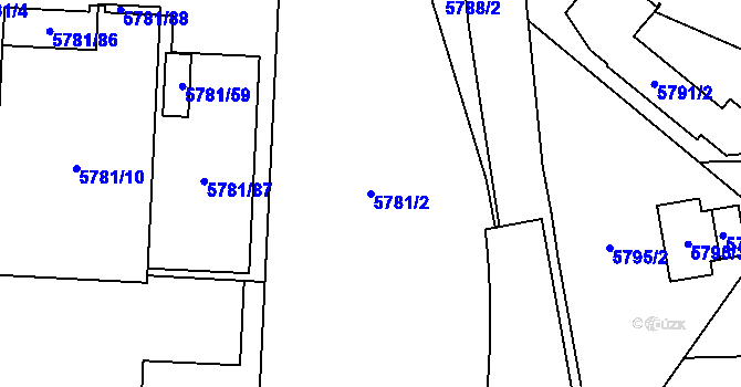 Parcela st. 5781/2 v KÚ Přerov, Katastrální mapa