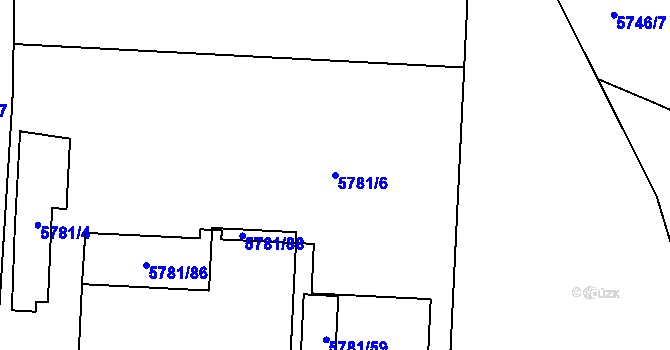 Parcela st. 5781/6 v KÚ Přerov, Katastrální mapa