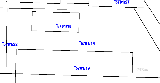 Parcela st. 5781/14 v KÚ Přerov, Katastrální mapa