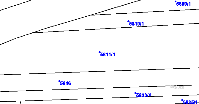 Parcela st. 5811/1 v KÚ Přerov, Katastrální mapa