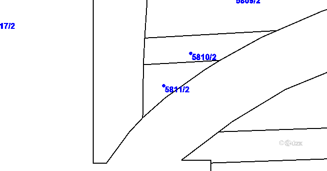 Parcela st. 5811/2 v KÚ Přerov, Katastrální mapa