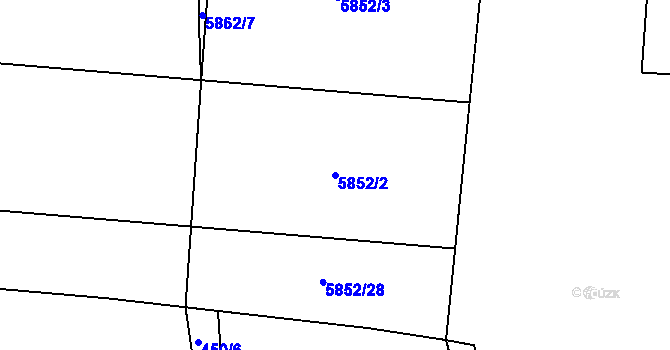 Parcela st. 5852/2 v KÚ Přerov, Katastrální mapa