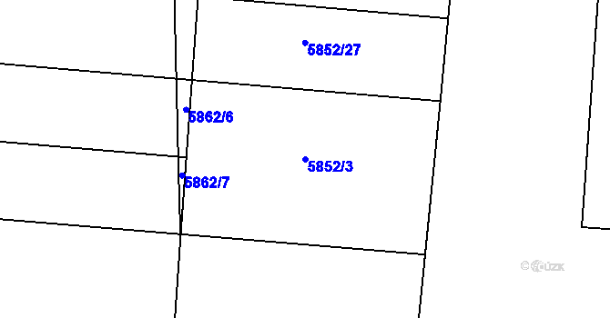 Parcela st. 5852/3 v KÚ Přerov, Katastrální mapa