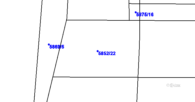 Parcela st. 5852/22 v KÚ Přerov, Katastrální mapa