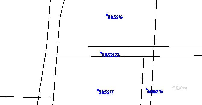 Parcela st. 5852/23 v KÚ Přerov, Katastrální mapa