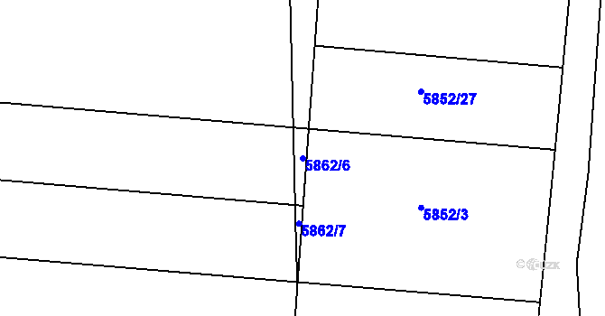 Parcela st. 5862/6 v KÚ Přerov, Katastrální mapa