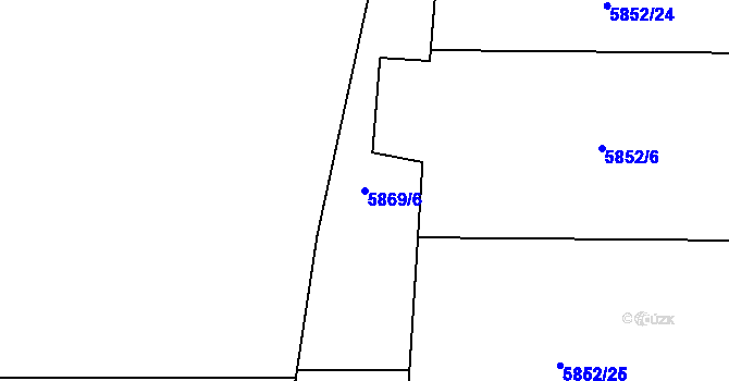 Parcela st. 5869/6 v KÚ Přerov, Katastrální mapa