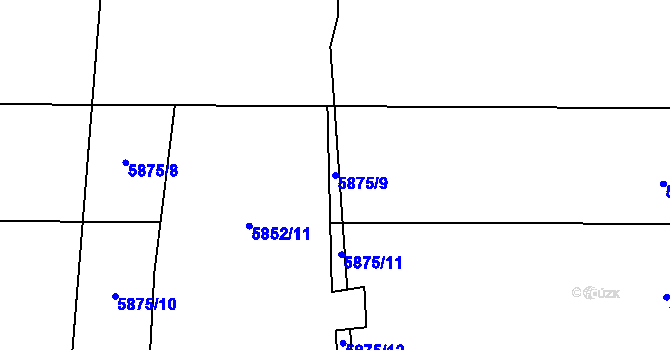 Parcela st. 5875/9 v KÚ Přerov, Katastrální mapa
