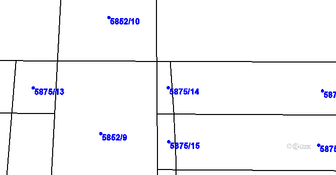 Parcela st. 5875/14 v KÚ Přerov, Katastrální mapa