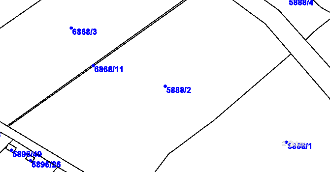 Parcela st. 5888/2 v KÚ Přerov, Katastrální mapa