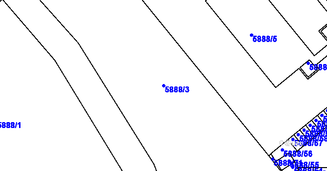 Parcela st. 5888/3 v KÚ Přerov, Katastrální mapa