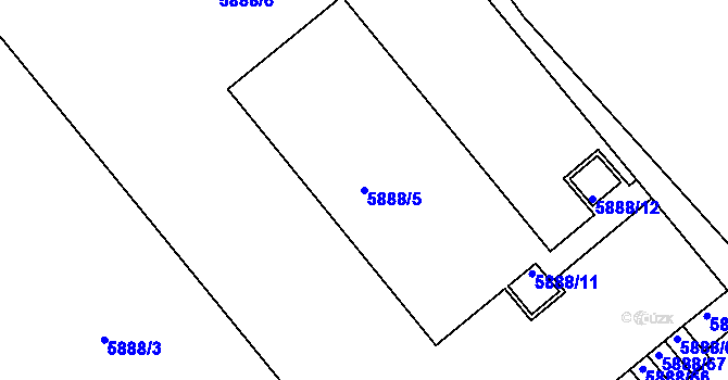 Parcela st. 5888/5 v KÚ Přerov, Katastrální mapa