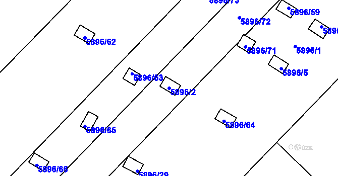 Parcela st. 5896/2 v KÚ Přerov, Katastrální mapa