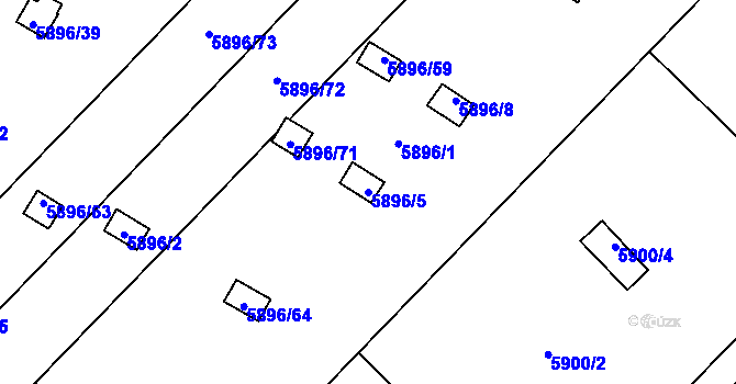 Parcela st. 5896/5 v KÚ Přerov, Katastrální mapa