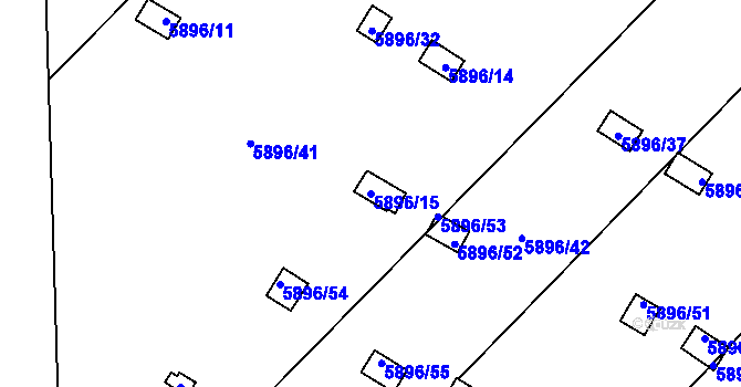 Parcela st. 5896/15 v KÚ Přerov, Katastrální mapa