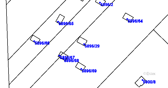 Parcela st. 5896/29 v KÚ Přerov, Katastrální mapa