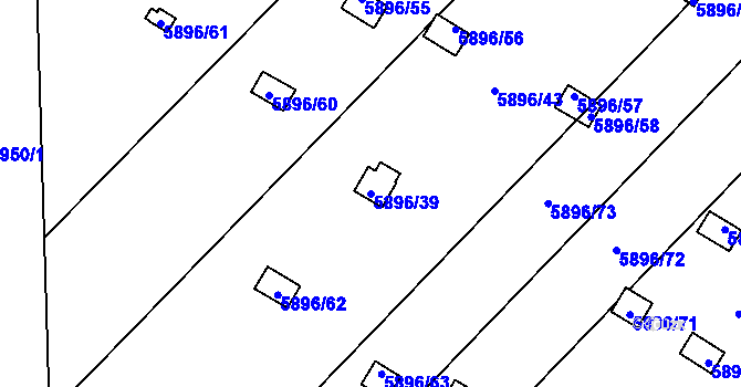 Parcela st. 5896/39 v KÚ Přerov, Katastrální mapa