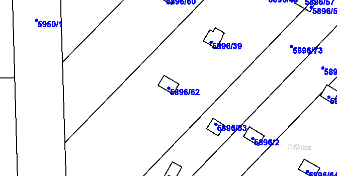 Parcela st. 5896/62 v KÚ Přerov, Katastrální mapa