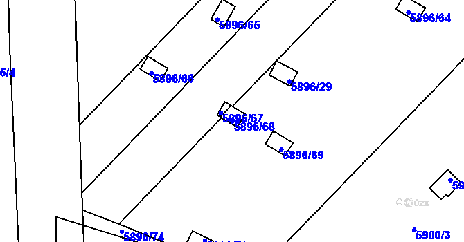 Parcela st. 5896/68 v KÚ Přerov, Katastrální mapa