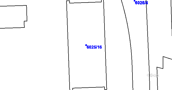 Parcela st. 6025/16 v KÚ Přerov, Katastrální mapa
