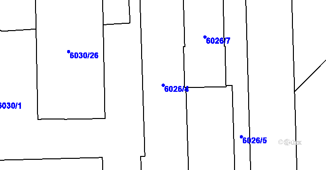 Parcela st. 6026/4 v KÚ Přerov, Katastrální mapa