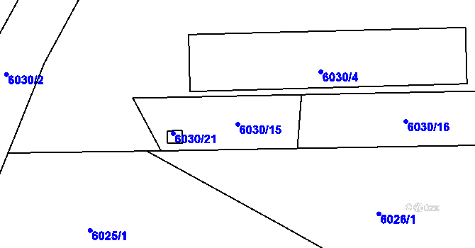 Parcela st. 6030/15 v KÚ Přerov, Katastrální mapa