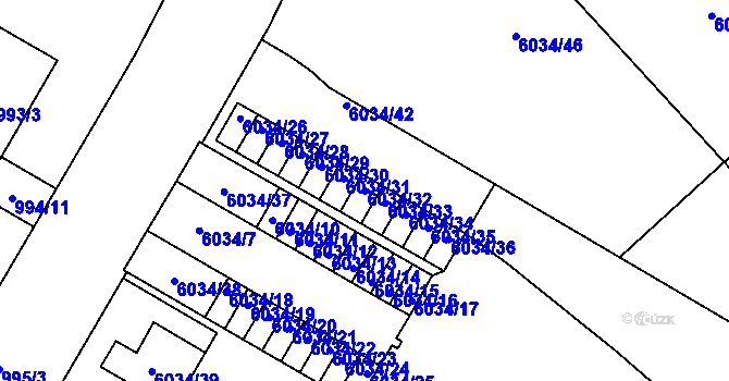 Parcela st. 6034/32 v KÚ Přerov, Katastrální mapa