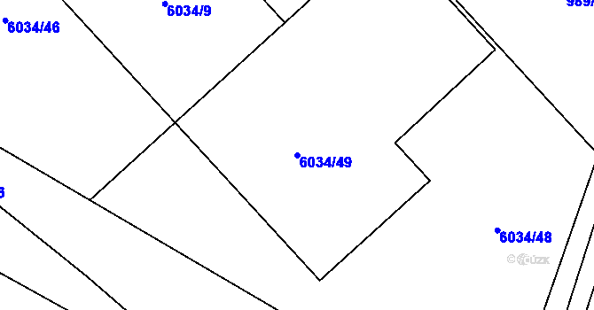 Parcela st. 6034/49 v KÚ Přerov, Katastrální mapa