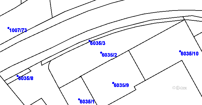 Parcela st. 6035/2 v KÚ Přerov, Katastrální mapa