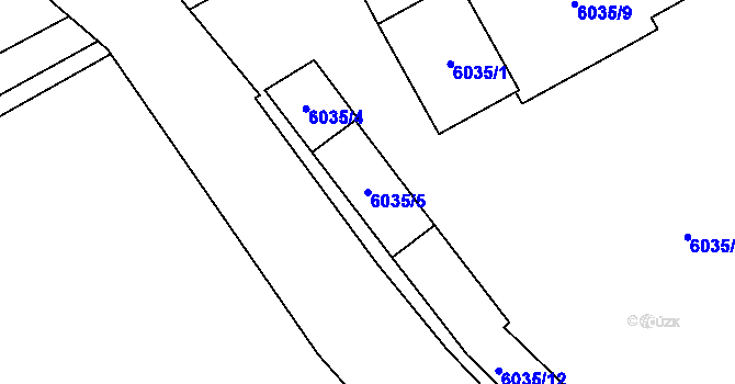 Parcela st. 6035/5 v KÚ Přerov, Katastrální mapa