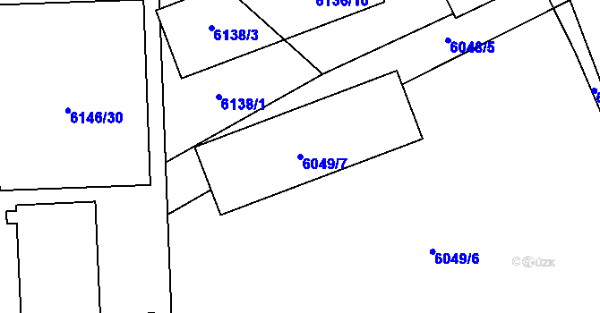 Parcela st. 6049/7 v KÚ Přerov, Katastrální mapa