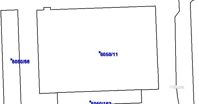 Parcela st. 6050/11 v KÚ Přerov, Katastrální mapa