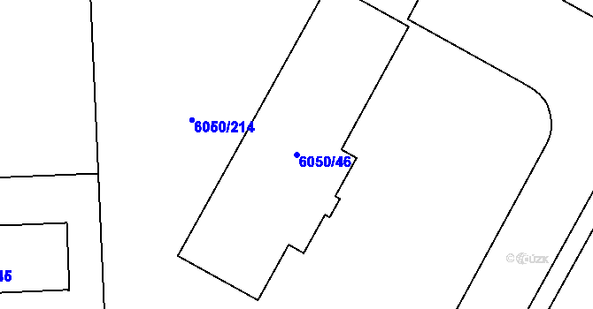 Parcela st. 6050/46 v KÚ Přerov, Katastrální mapa
