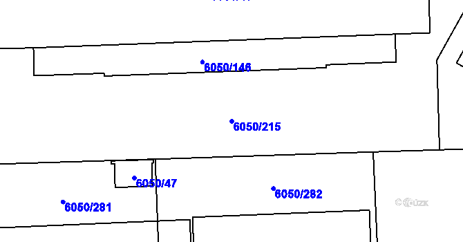 Parcela st. 6050/215 v KÚ Přerov, Katastrální mapa