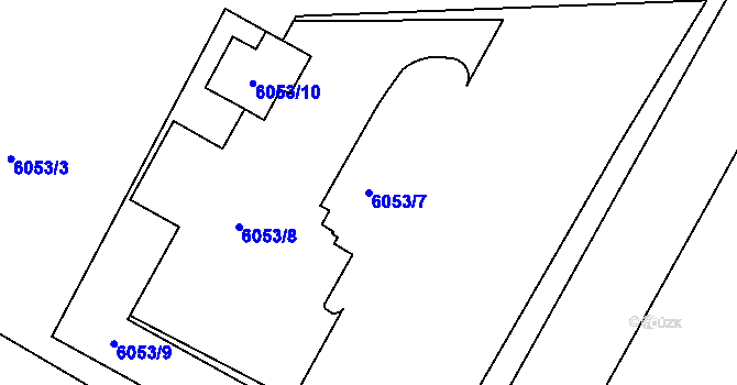 Parcela st. 6053/7 v KÚ Přerov, Katastrální mapa