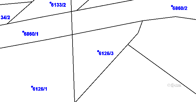 Parcela st. 6126/3 v KÚ Přerov, Katastrální mapa